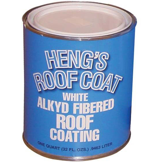 Heng's 43032 Alkyd Fibered Roof Coating, White, Qt., 12/case