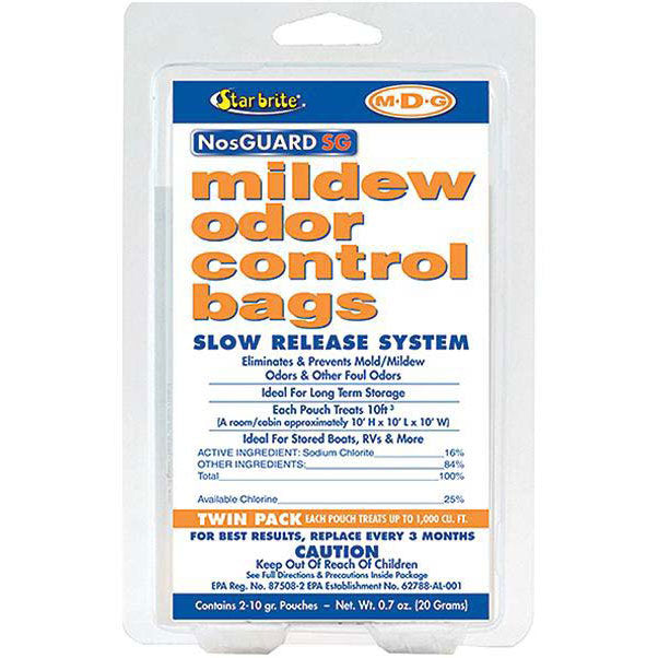 M2DG Slow Release Mildew Odor Control Bags, 10 Grams, 2/Pk