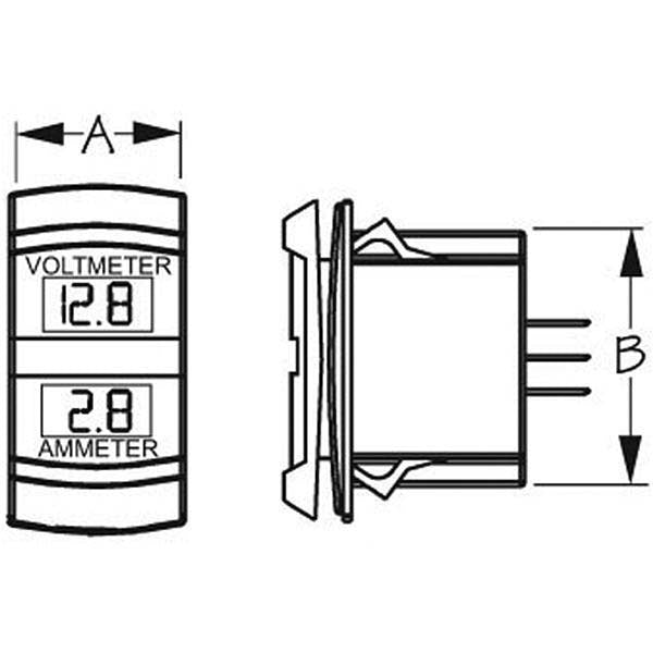 Seadog 4216451 Dual Volt/Amp Meter - Rocker Switch Style