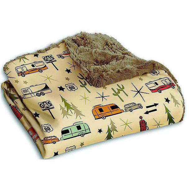 JR Products Camp Casual CC005RTG Throw, Road Trip, Gray