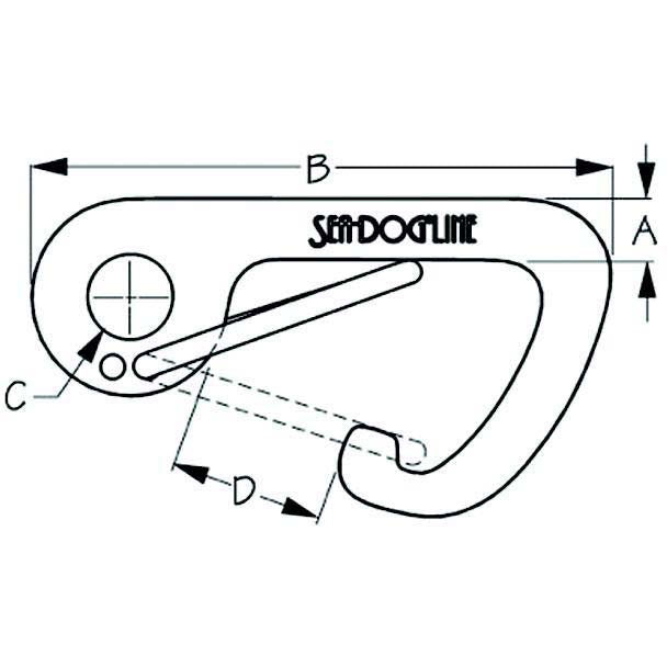 SeaDog 155500 Spring Gate 4" Asymmetrical Snap Hook