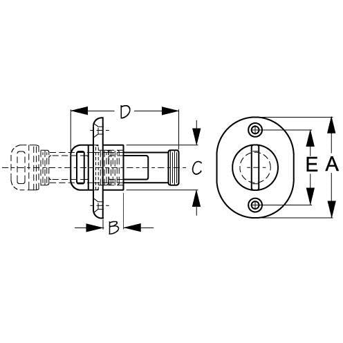 Sea-Dog 520065 Oblong Captive Garboard Drain & Plug