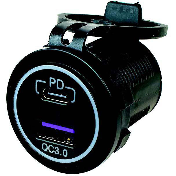 SeaDog 4265101 Power Socket w/o Light -USB 3.0 & USB-C