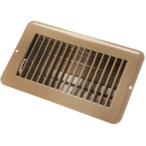 JR Products Metal Floor Registers, Brown Dampered