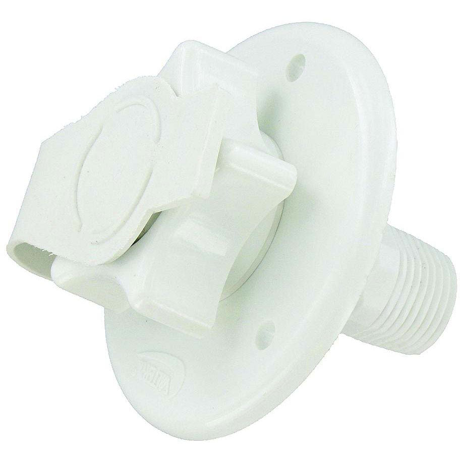 Valterra Flush Mount Water Inlet, White Plastic
