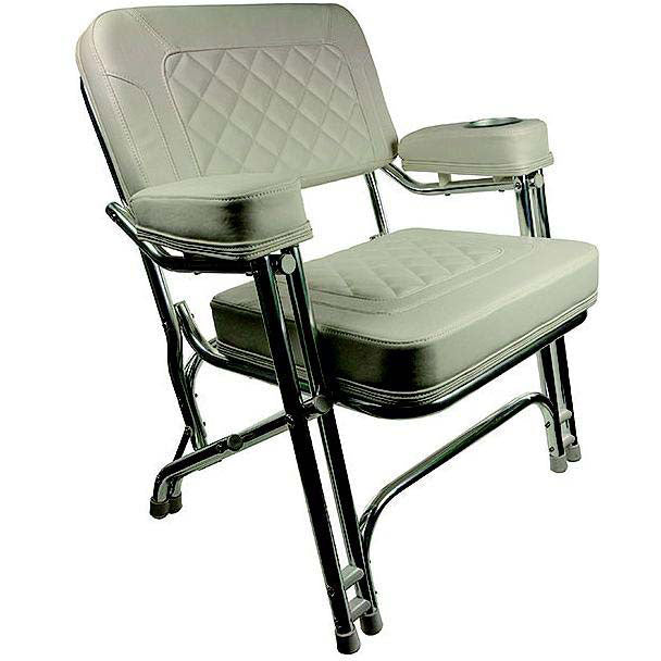Springfield 1080125CR Premium Deck Chair, White