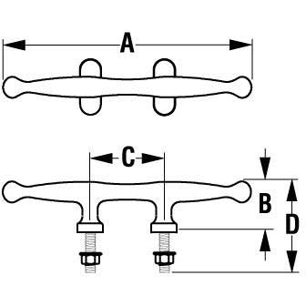 Sea-Dog 0416661 Smart Cleat - Stud Mount , 6-1/4"