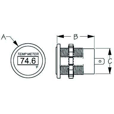 Sea-Dog 4216181 LED Round Temperature Meter
