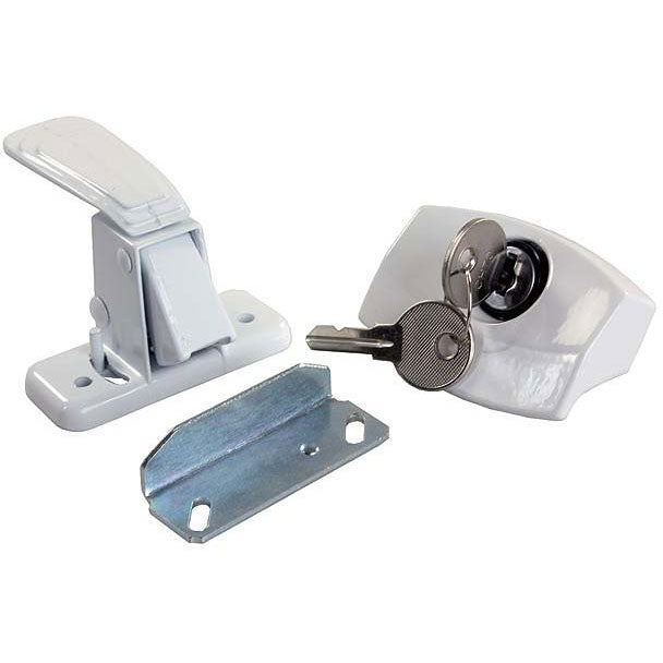 JR Products Black Locking L-Handle, White