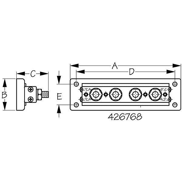 Seadog Buss Bar Stud Terminal, 600A
