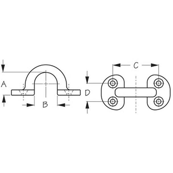Sea-Dog 0812801 Pad Eye, 1 pr.