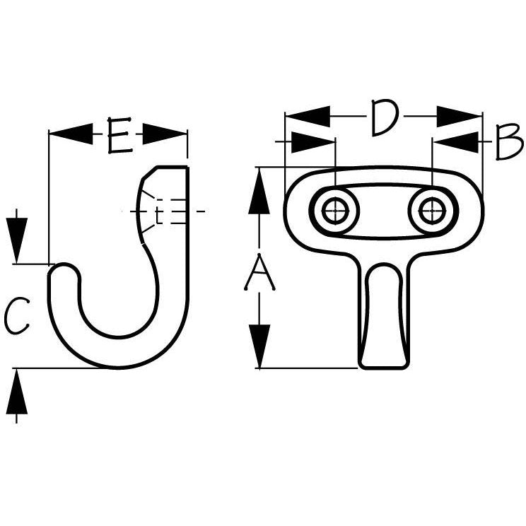 Single Coat Hook - Stainless