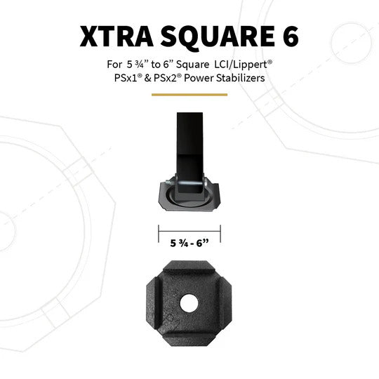 Xtra 6" Square Permanent RV Jack Pads (4-pack)