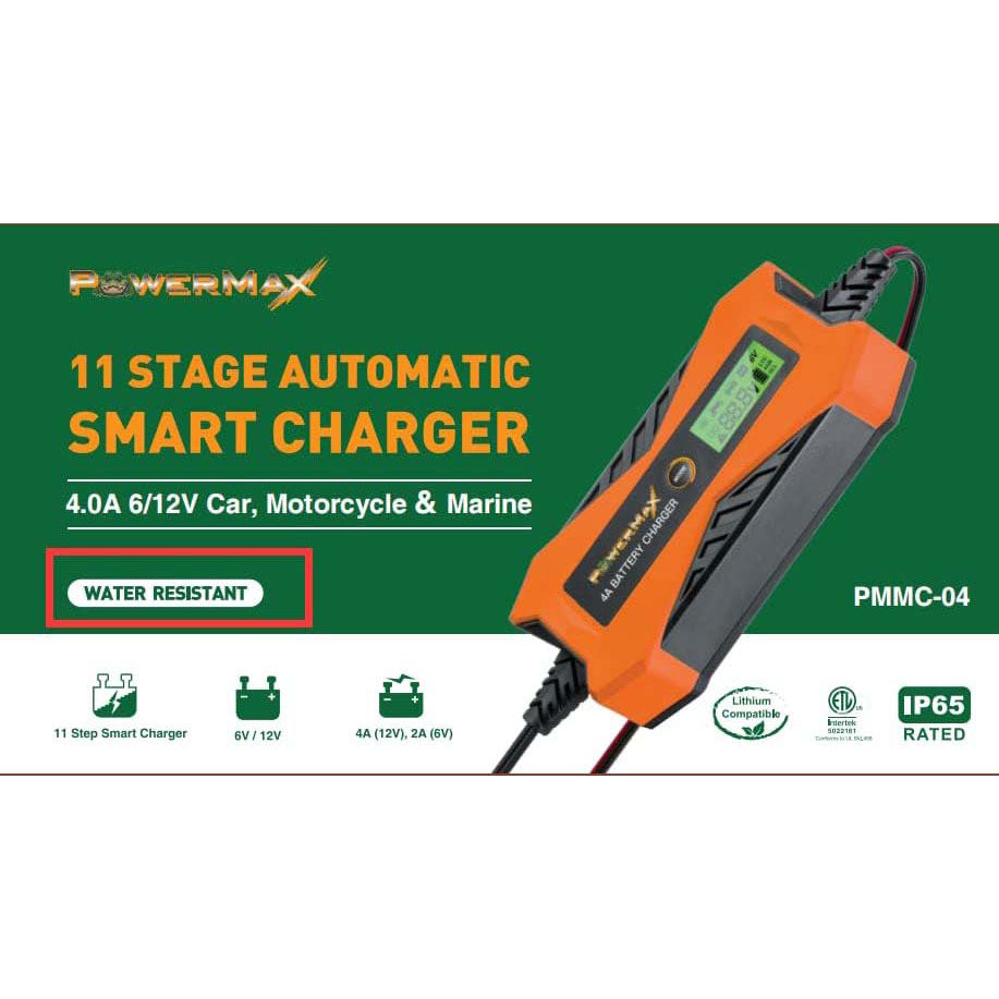 PowerMax 11-Stage Smart 6V & 12V Battery Charger for Car, Marine, and Motorcycle – 7.2 Amps