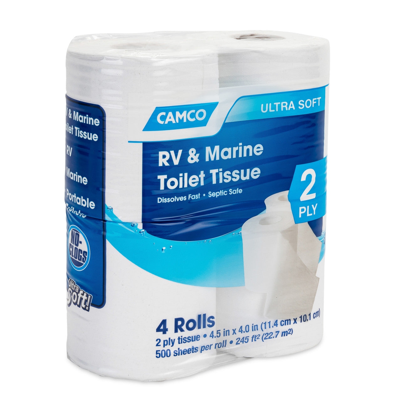 Camco TST 2 Ply Toilet Tissue 4 Rolls