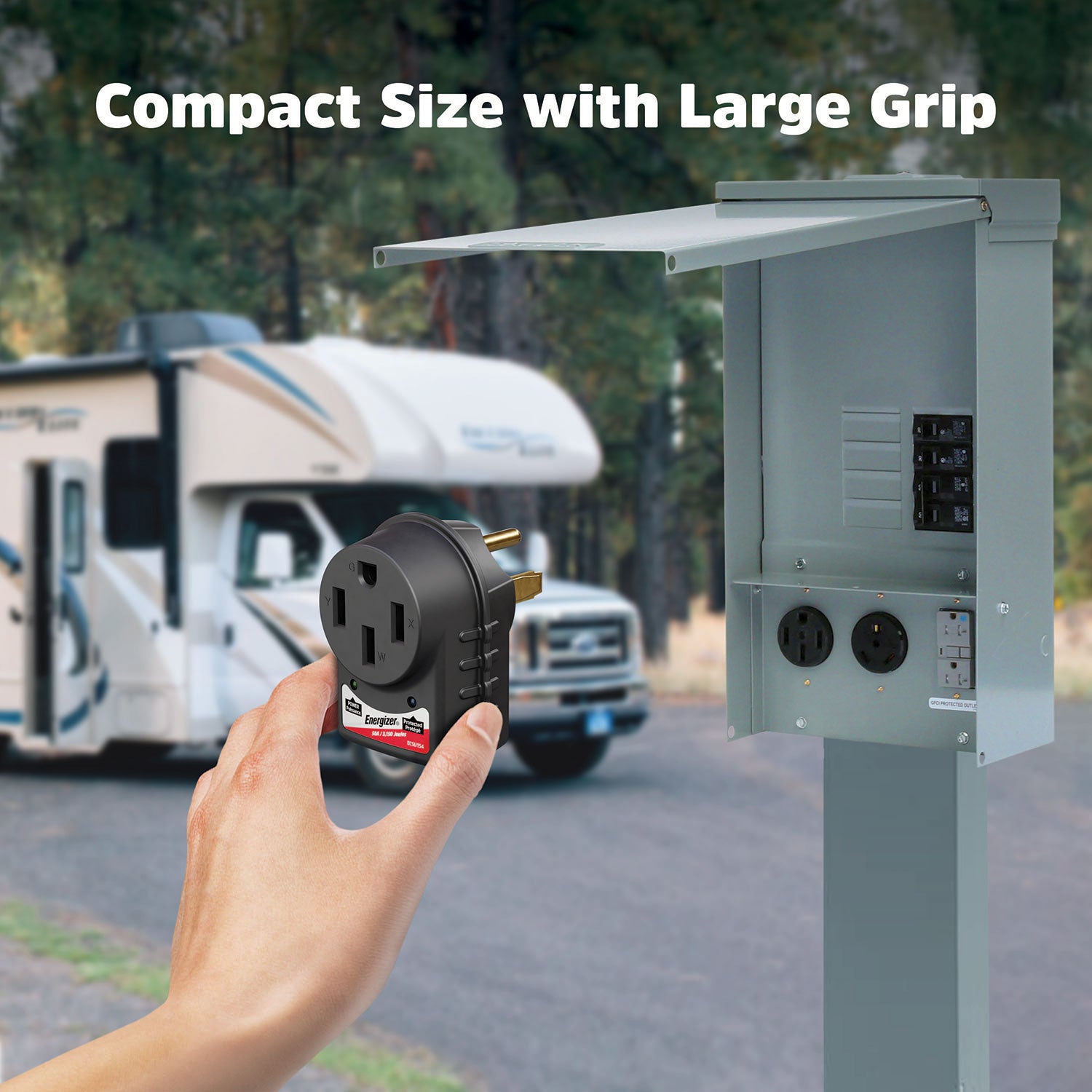 Energizer 50 Amp Plug and Play RV and EV Surge Protector 14-50