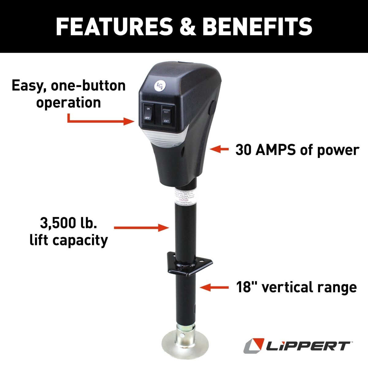 Electric Tongue Jack (Black) 3500#