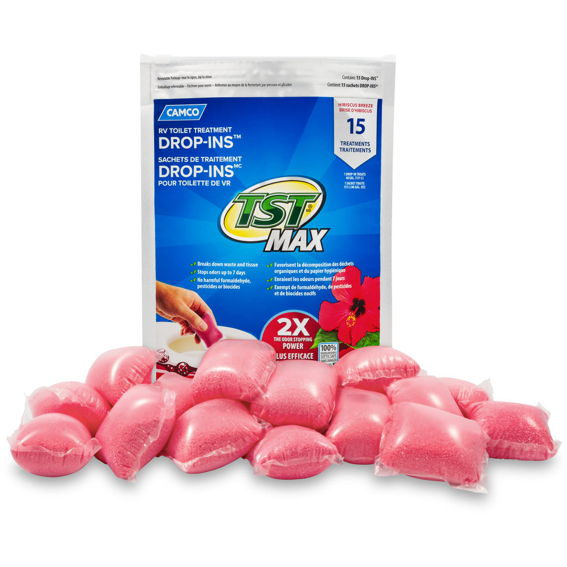 Camco TST Max Hibiscus Breeze Drop Ins 15 Per Bag (E/F)