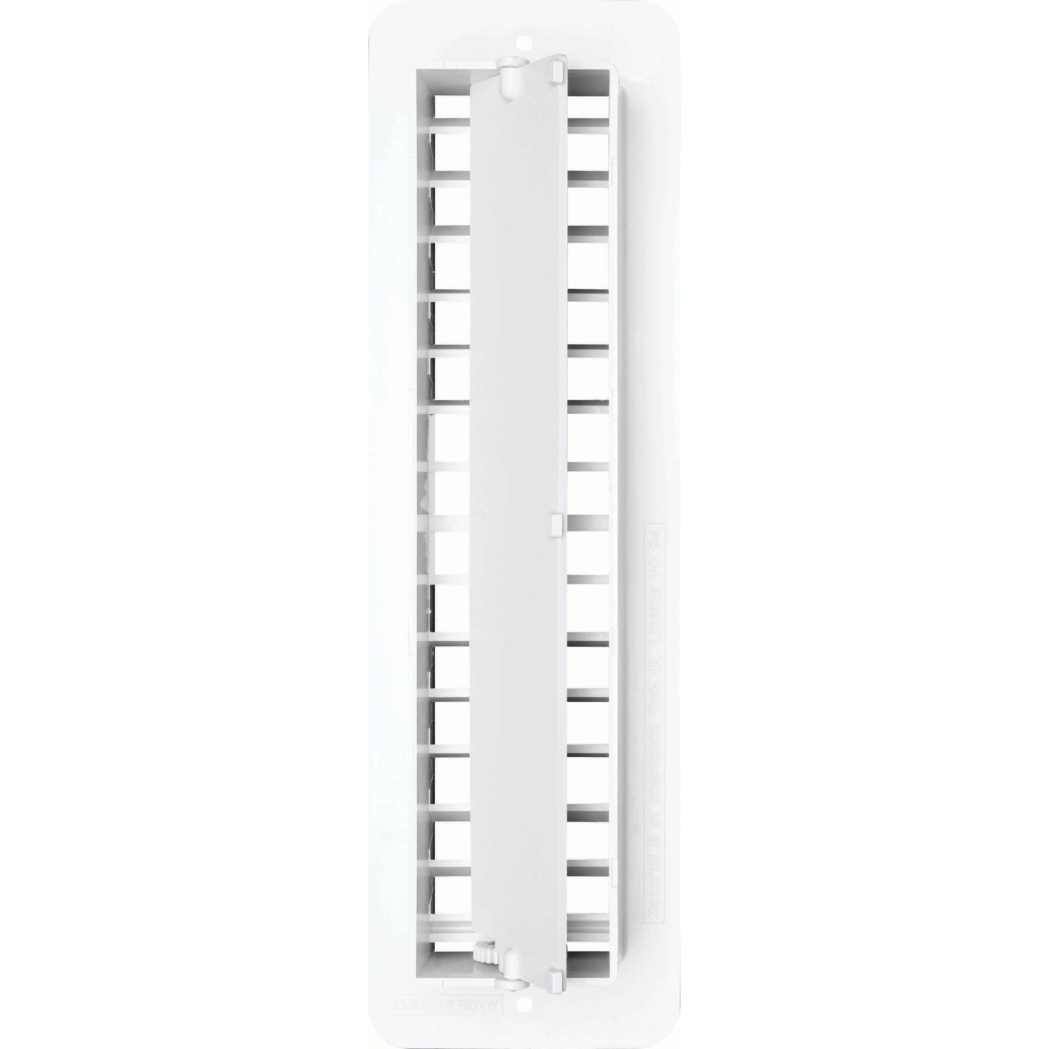 Vent Register, Plastic, Damp 2.25"x10"