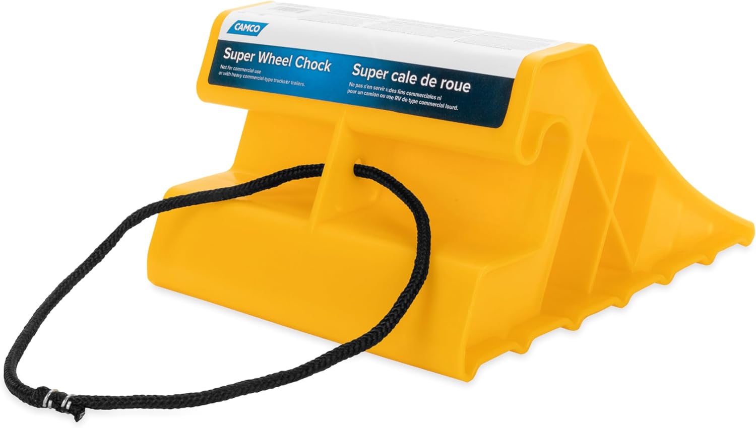 Camco Super Wheel Chock with Rope, Yellow (E/F)
