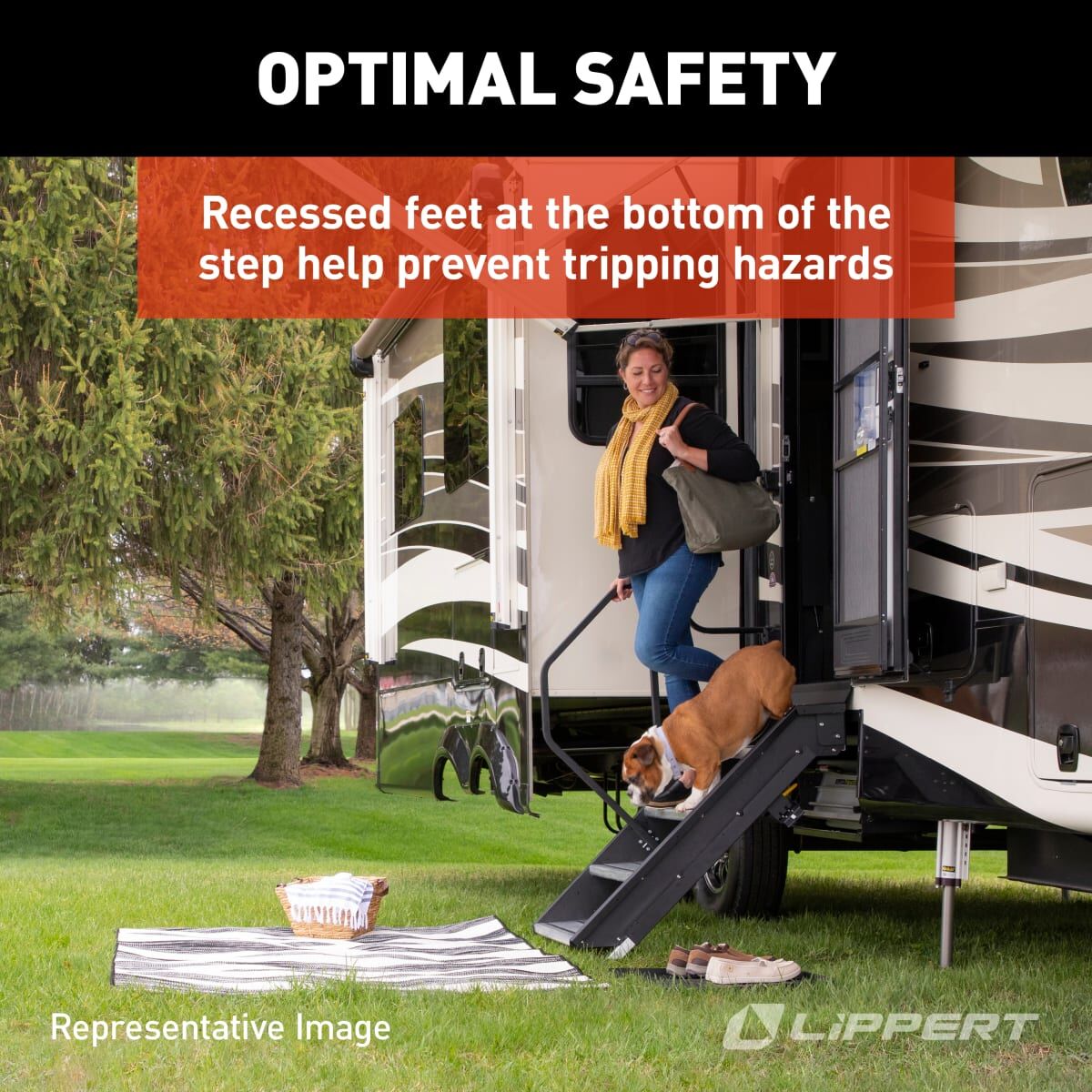 Lippert Solid Step Premium RV Steps - 26" Double