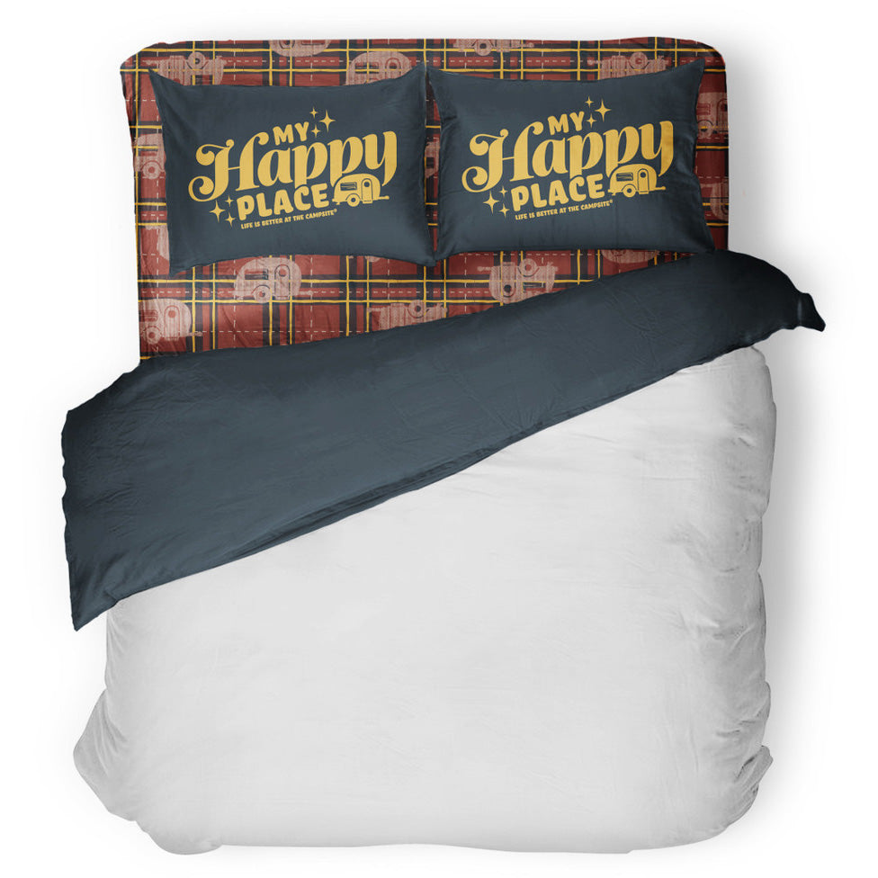 Camco Bed Sheet Set, RV Queen, Red Plaid