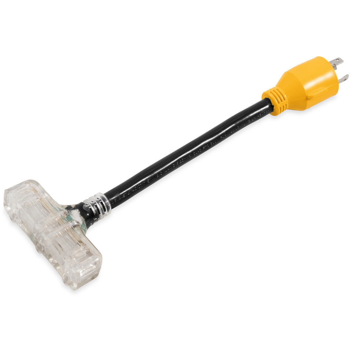 Camco Power Grip Generator Adapter 12" 30AM 3-Prong, 3x15AF 125V/3750W