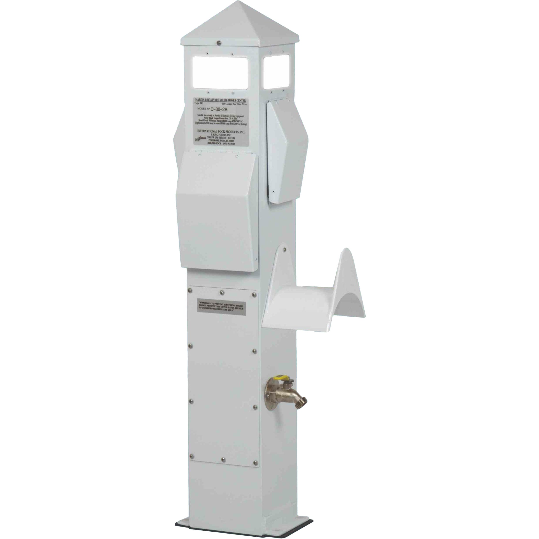 Dock Mount Electrical Power Pedestal with LED Light 36″ 30/20Amp