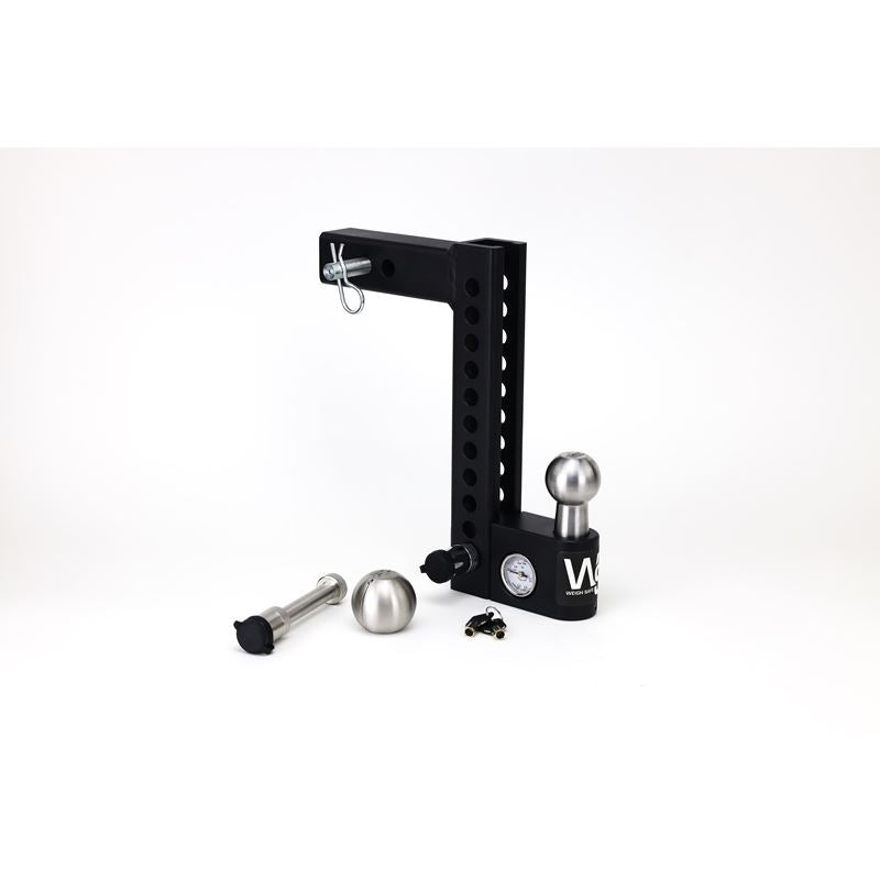 Aero 10" Black Powder Coated Steel Drop Hitch, 2" Shaft, Keyed-Alike Hitch Locking Pin - AWS10-2-KA