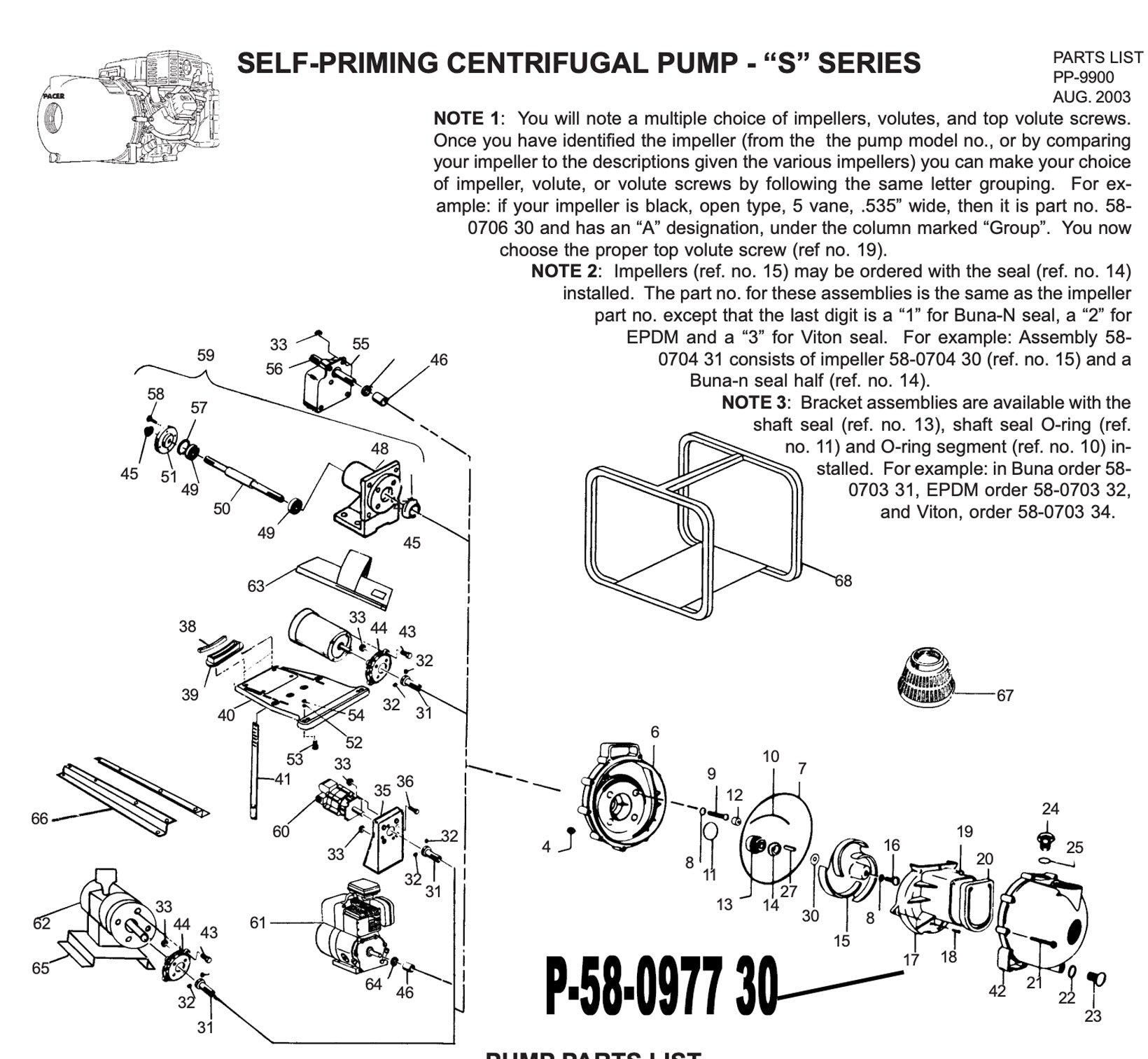 Pacer Volute, Flat Black Polyester, for S Pump