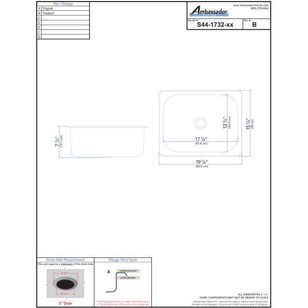 Ambassador Rectangle Stainless Steel Sink