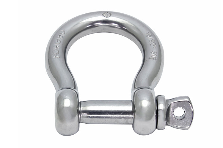 Suncor Forged Bow Shackles with Screw Pins, 316 SS