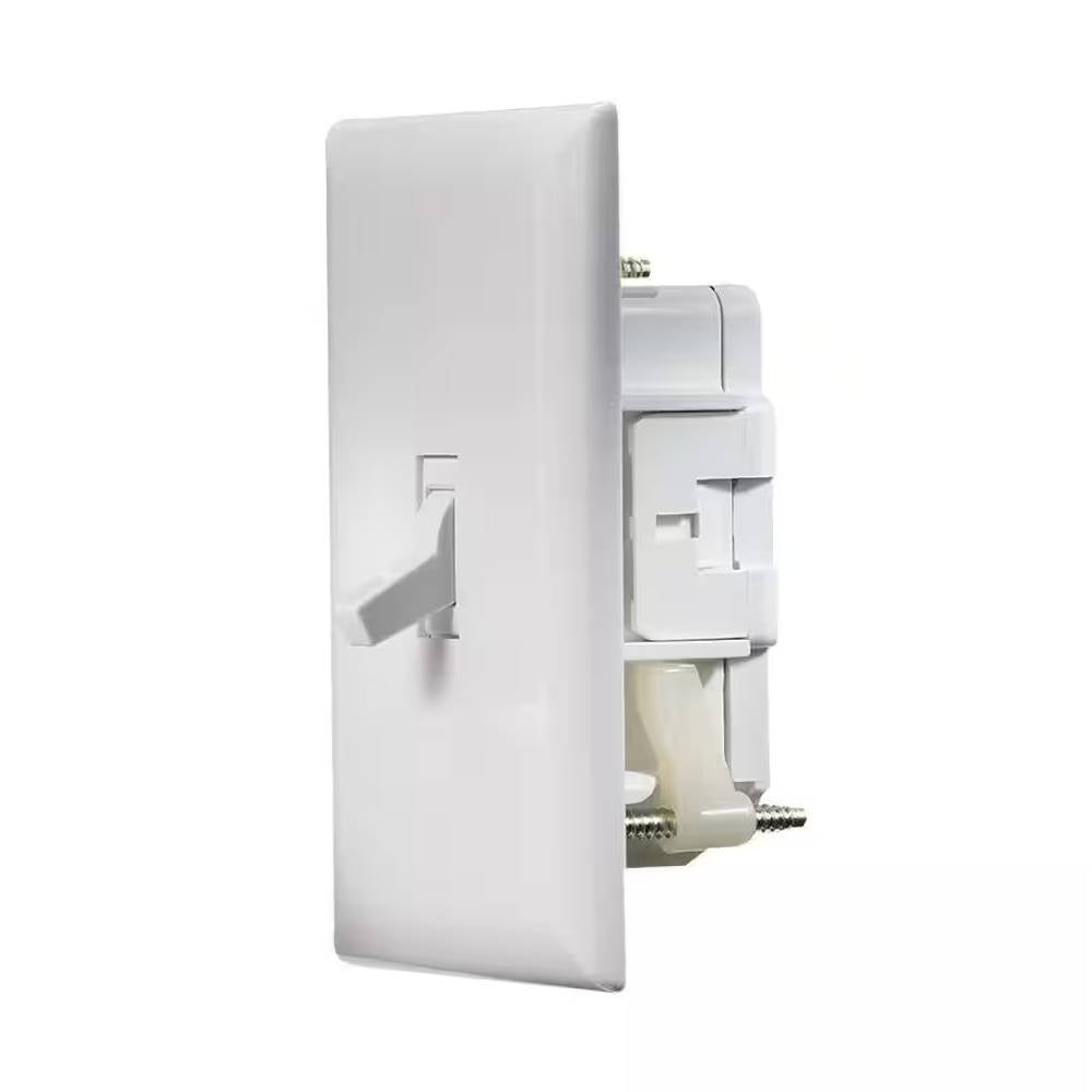 AC Wall Switch with Cover-Plate, "Self Contained", White