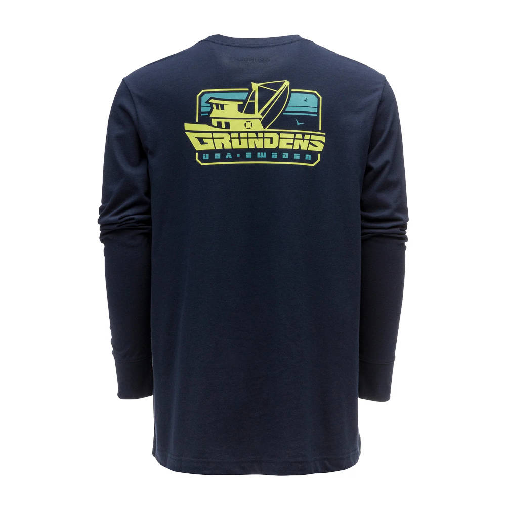 Grundéns Commercial Boat graphic long sleeve T-shirt, Navy
