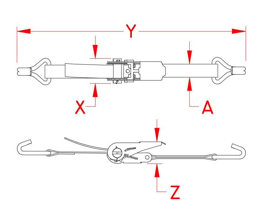 Suncor Ratchet Assembly with “J” Hooks