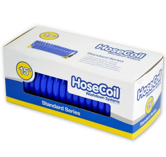 HoseCoil Standard Series Coiled Blue Hose, 15ft