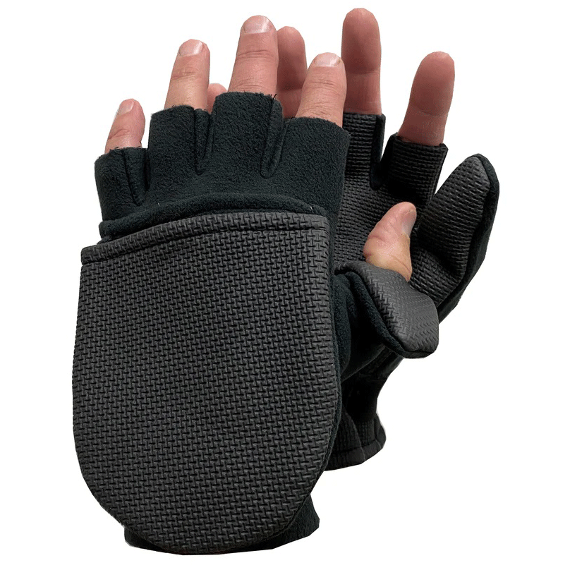 Glacier Alaska River Flip Black Gloves