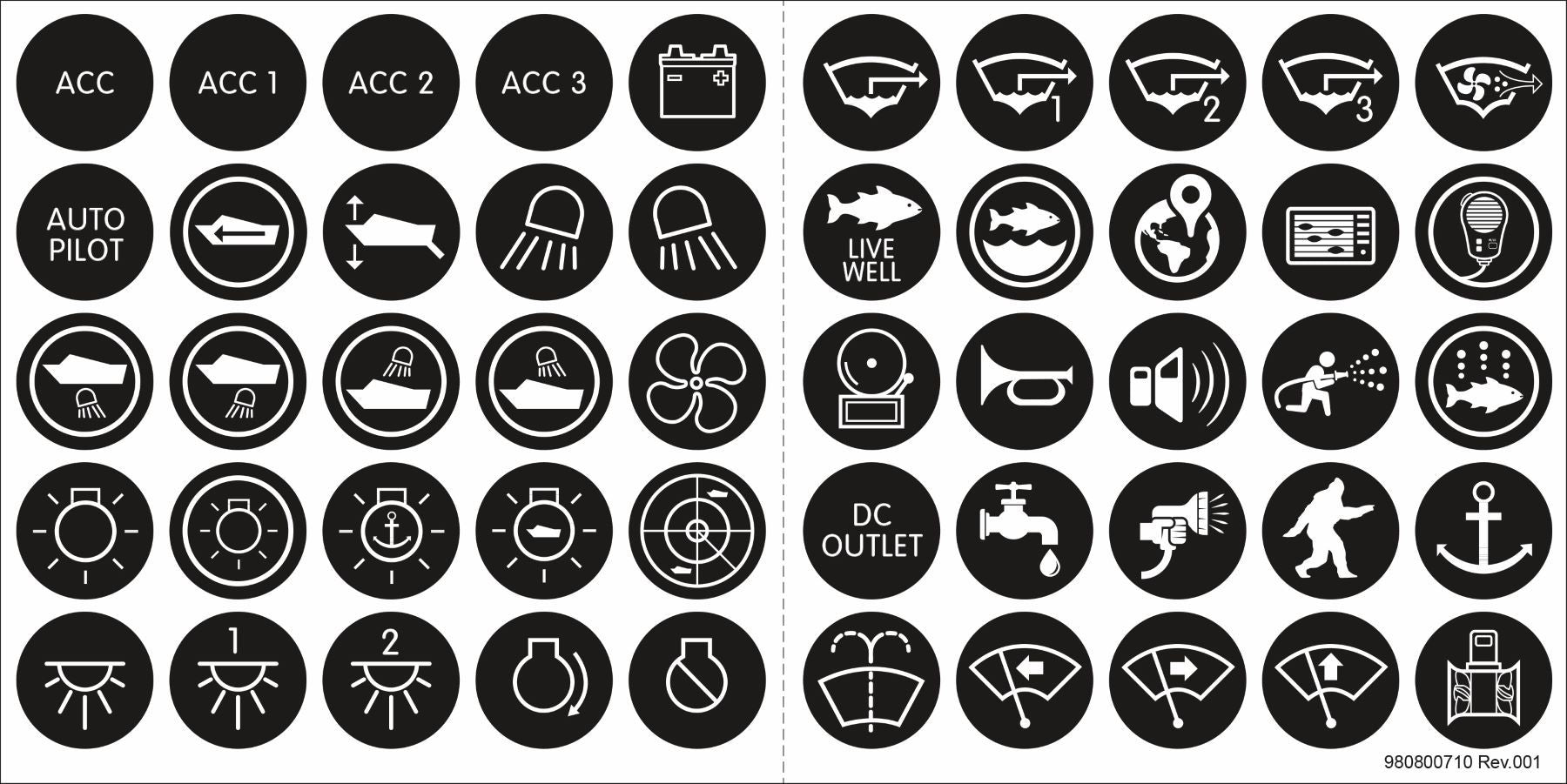 Push Button Switch Label Kit, 4230