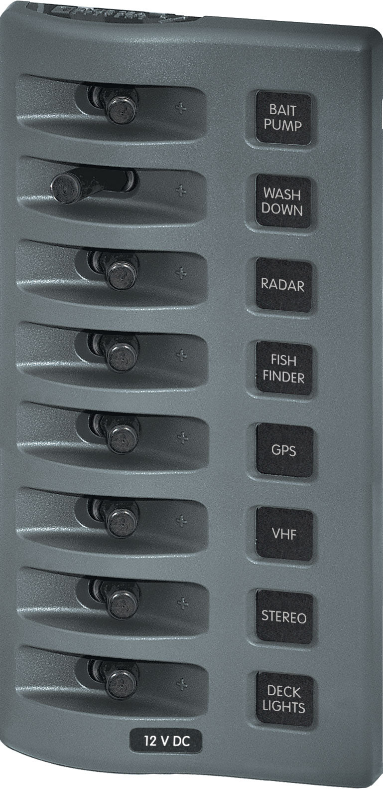 12V DC Waterproof Switch Panel - 8 Position