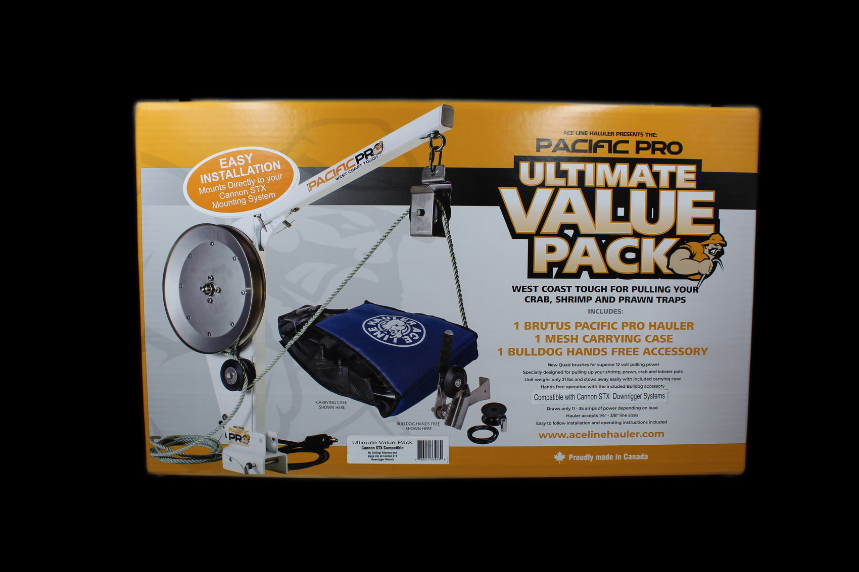 Ace Line Hauler Value Pack with Brutus Pot Puller, Bulldog Hands-Free coiler, and carrying case - Scotty compatible