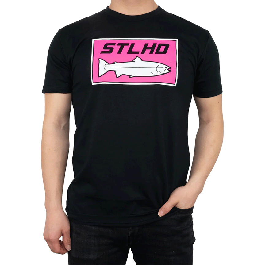 Men's Neon Pink Black T-Shirt