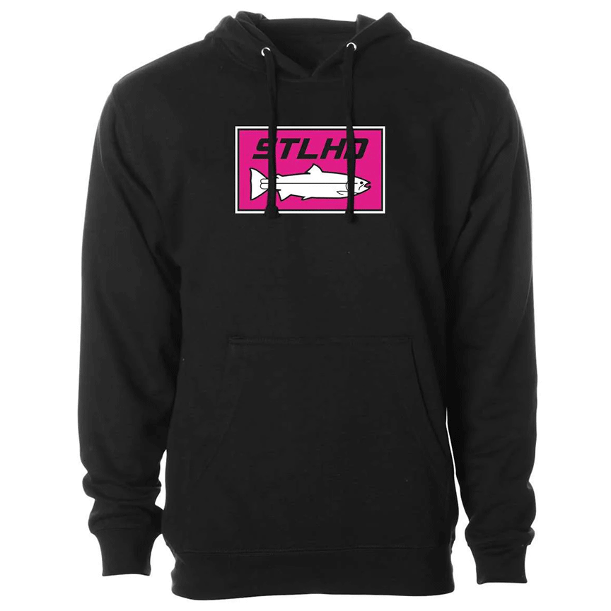Men's Neon Pink Black Standard Hoodie