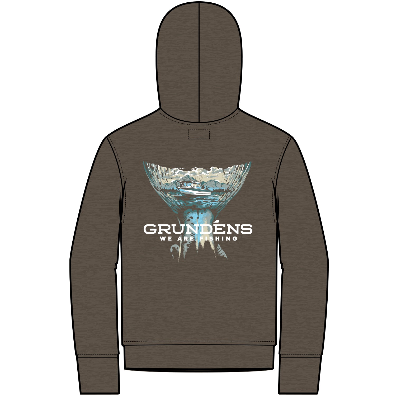 Grunden's Salmon Tailscape Hoodie