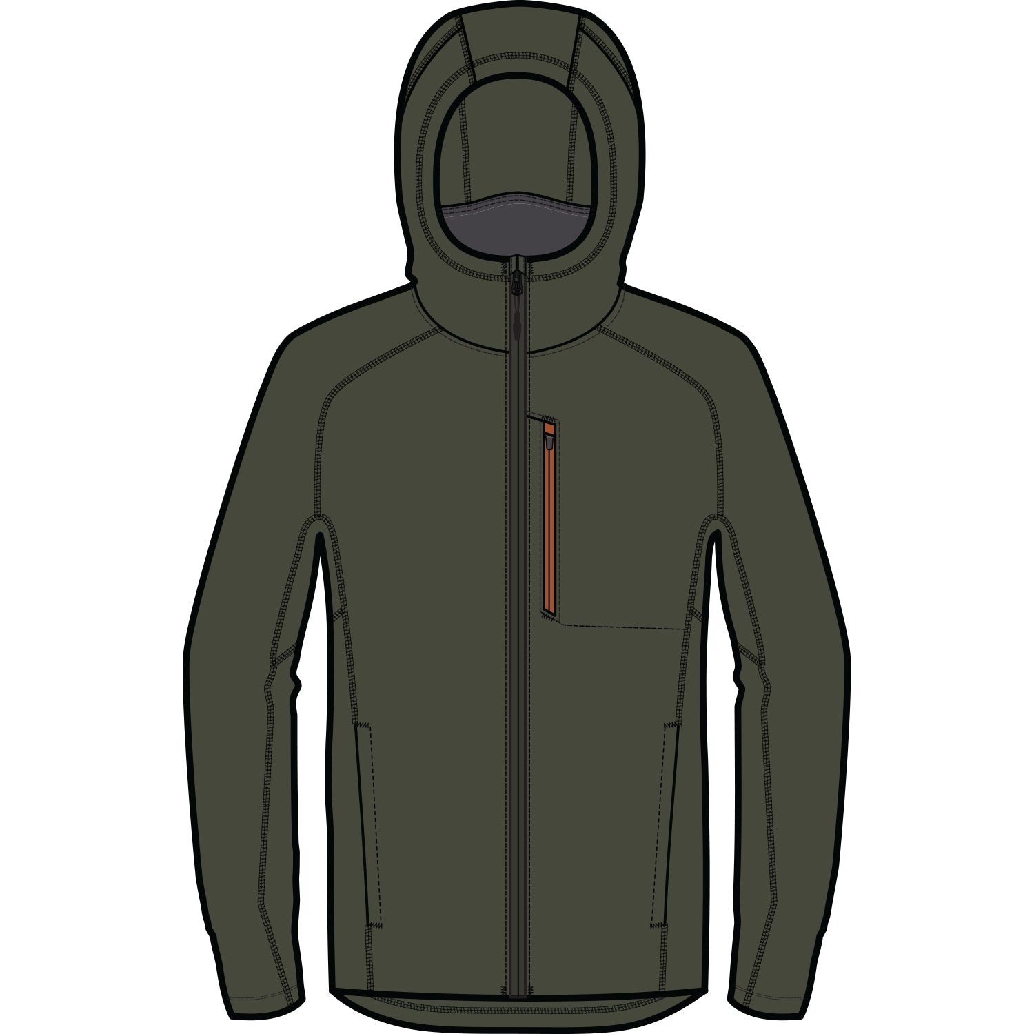 Grundens Grundies with Hood 1/2 Zip Thermal