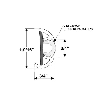 TACO Marine 1.6" X .78" x 60' Small SuproFlex Rub Rail