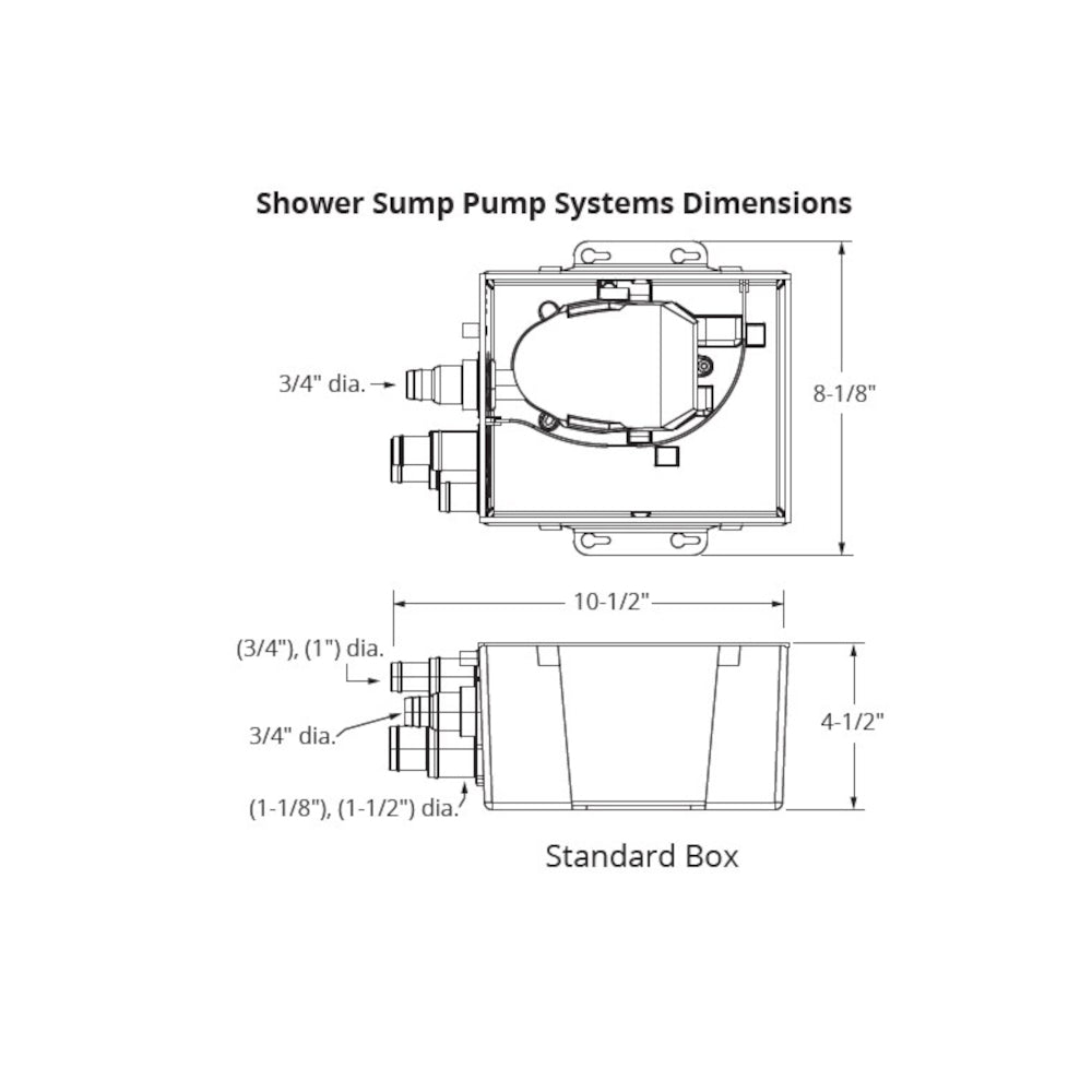 Attwood, Shower Pump Sump Mk2,  Standard Box 500 gph, 12 volt