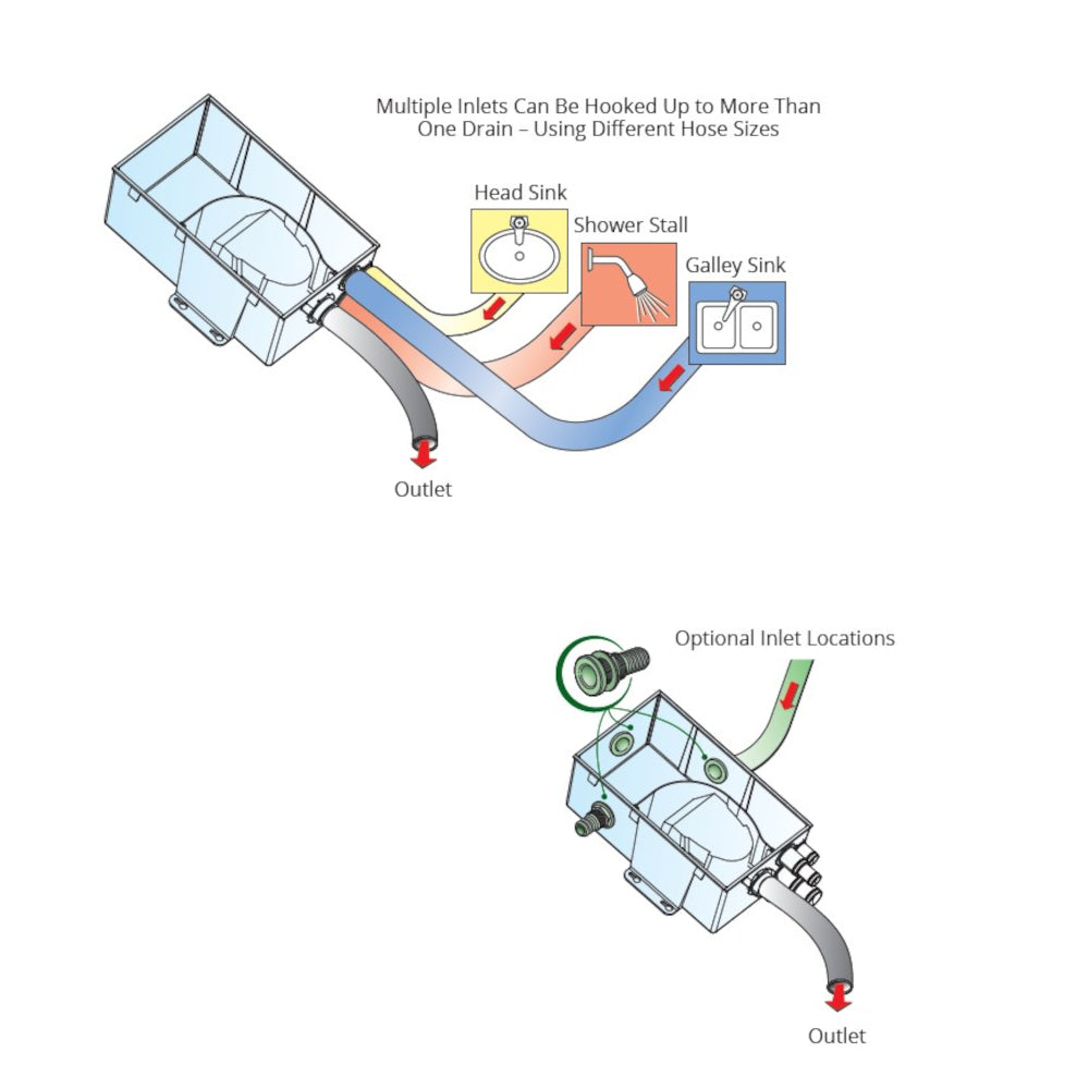 Attwood, Shower Pump Sump Mk2,  Large Box 800 gph, 12 volt
