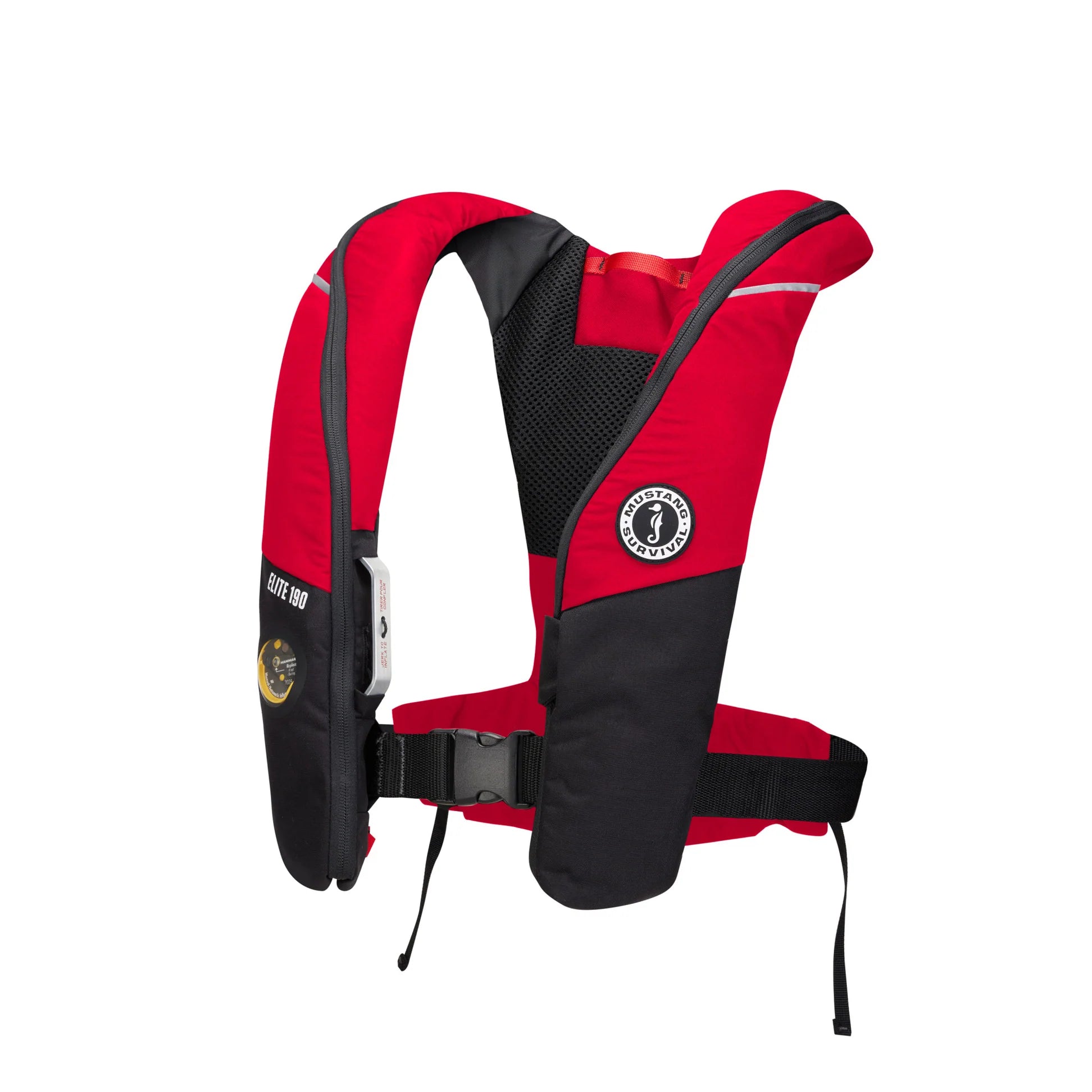 Mustang Elite 190 Inflatable PFD, Universal Size, Red & Black