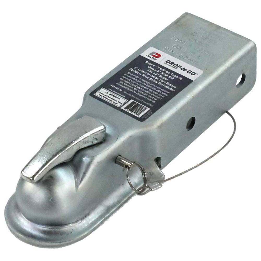 Dexter 2" Ball Drop-N-Go Auto Latch Coupler, 3" Tongue