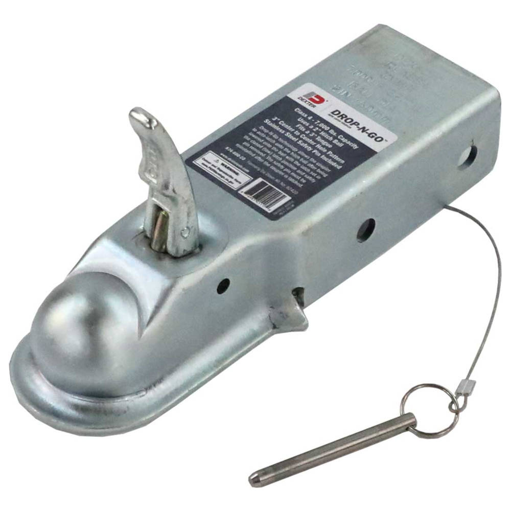 Dexter 2" Ball Drop-N-Go Auto Latch Coupler, 3" Tongue